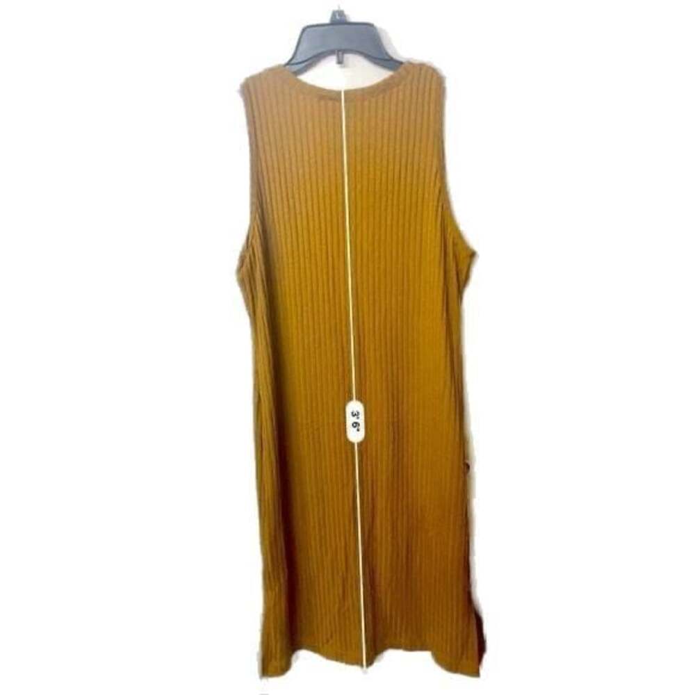 Nine West Women's Brown Ribbed Knit Sleeveless Bodycon Sweater Dress sz XL